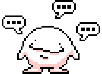 Animated talking goobie with speech bubbles